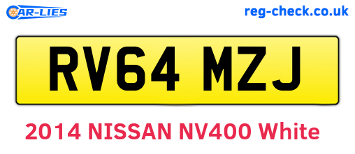 RV64MZJ are the vehicle registration plates.