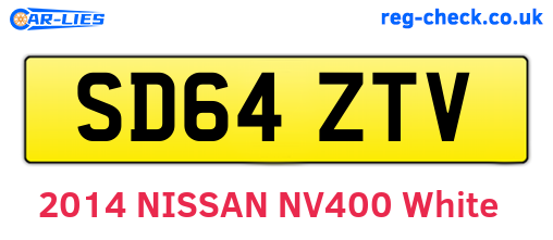 SD64ZTV are the vehicle registration plates.
