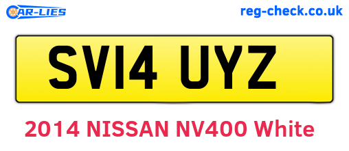 SV14UYZ are the vehicle registration plates.
