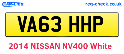 VA63HHP are the vehicle registration plates.