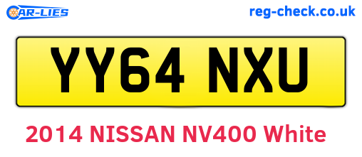 YY64NXU are the vehicle registration plates.