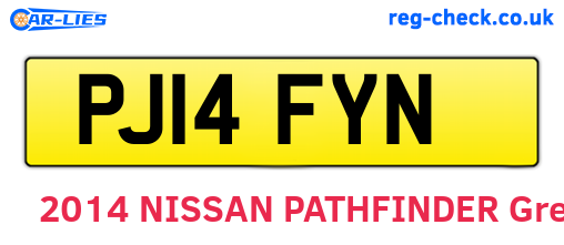 PJ14FYN are the vehicle registration plates.