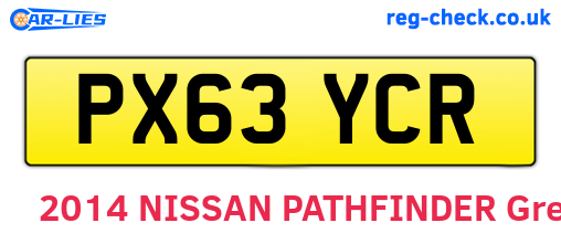PX63YCR are the vehicle registration plates.