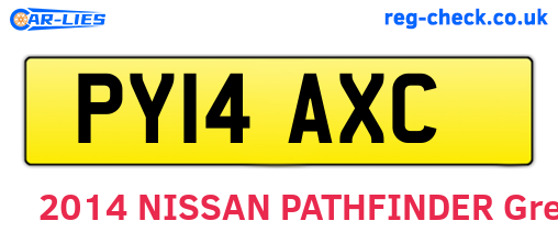 PY14AXC are the vehicle registration plates.