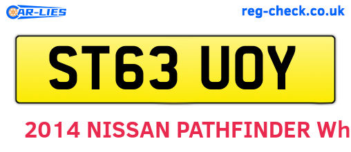 ST63UOY are the vehicle registration plates.