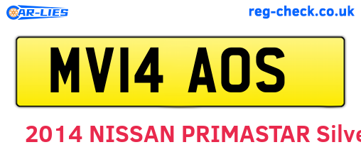 MV14AOS are the vehicle registration plates.