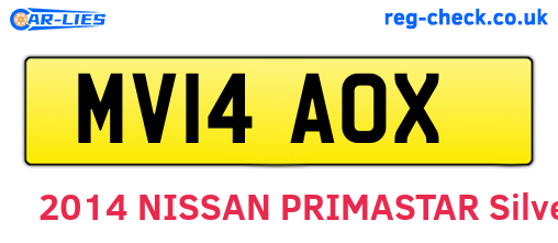 MV14AOX are the vehicle registration plates.