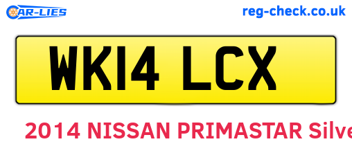 WK14LCX are the vehicle registration plates.