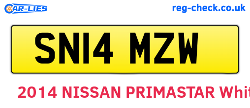 SN14MZW are the vehicle registration plates.