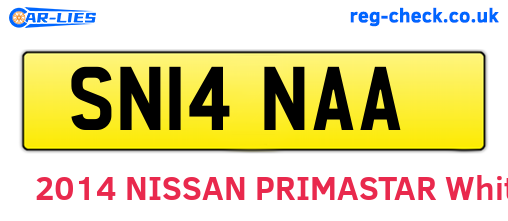 SN14NAA are the vehicle registration plates.