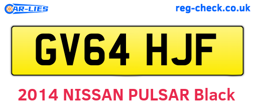 GV64HJF are the vehicle registration plates.
