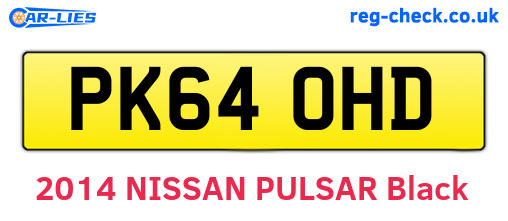 PK64OHD are the vehicle registration plates.
