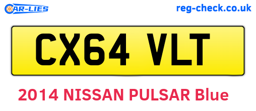 CX64VLT are the vehicle registration plates.