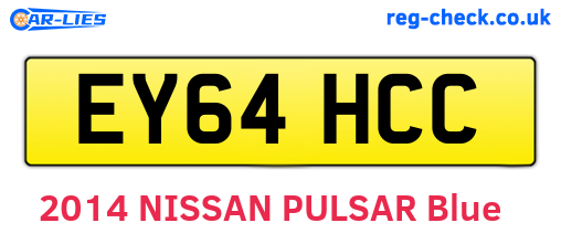EY64HCC are the vehicle registration plates.