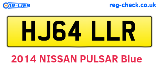 HJ64LLR are the vehicle registration plates.