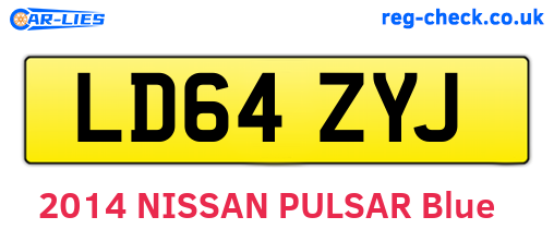 LD64ZYJ are the vehicle registration plates.