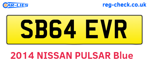 SB64EVR are the vehicle registration plates.