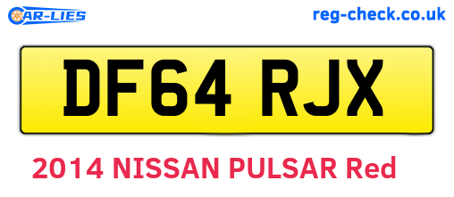 DF64RJX are the vehicle registration plates.
