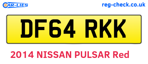 DF64RKK are the vehicle registration plates.