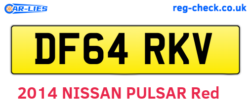 DF64RKV are the vehicle registration plates.