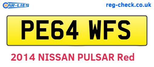 PE64WFS are the vehicle registration plates.
