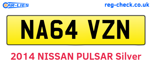 NA64VZN are the vehicle registration plates.