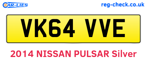 VK64VVE are the vehicle registration plates.