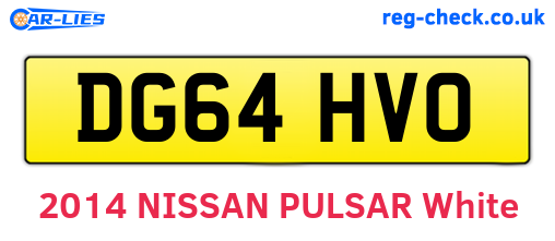 DG64HVO are the vehicle registration plates.
