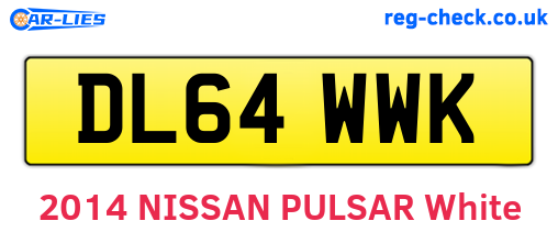 DL64WWK are the vehicle registration plates.