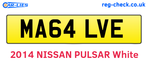 MA64LVE are the vehicle registration plates.