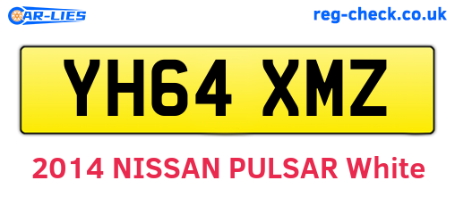 YH64XMZ are the vehicle registration plates.
