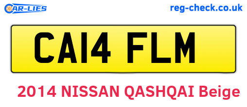 CA14FLM are the vehicle registration plates.