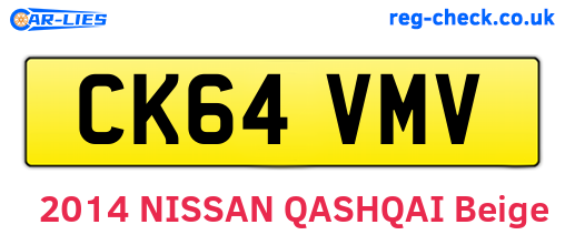 CK64VMV are the vehicle registration plates.
