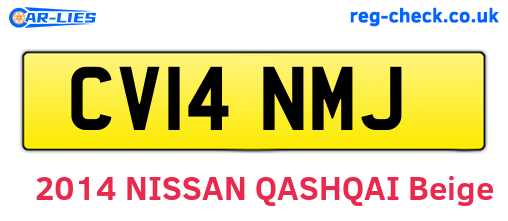 CV14NMJ are the vehicle registration plates.