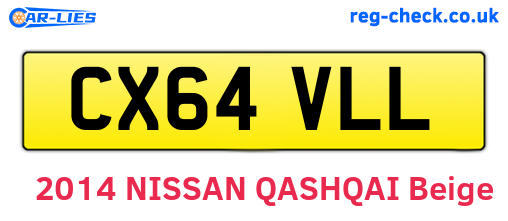 CX64VLL are the vehicle registration plates.