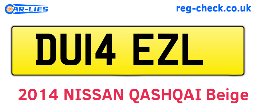 DU14EZL are the vehicle registration plates.