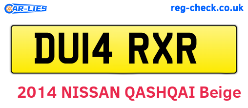 DU14RXR are the vehicle registration plates.