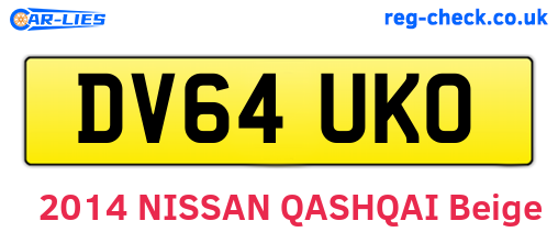 DV64UKO are the vehicle registration plates.