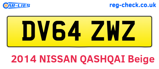 DV64ZWZ are the vehicle registration plates.