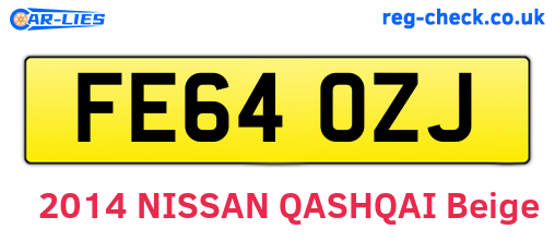 FE64OZJ are the vehicle registration plates.