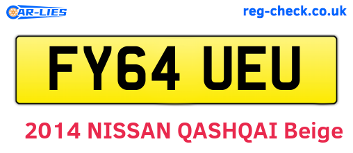 FY64UEU are the vehicle registration plates.