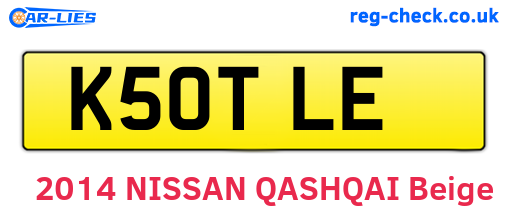 K50TLE are the vehicle registration plates.
