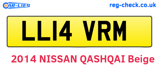 LL14VRM are the vehicle registration plates.