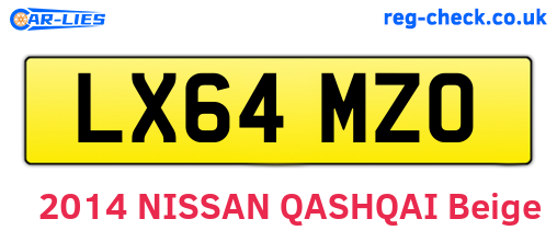 LX64MZO are the vehicle registration plates.