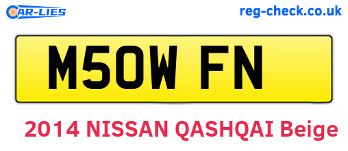 M50WFN are the vehicle registration plates.