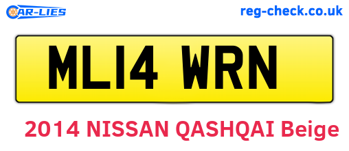 ML14WRN are the vehicle registration plates.