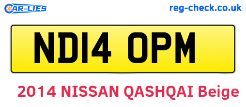 ND14OPM are the vehicle registration plates.