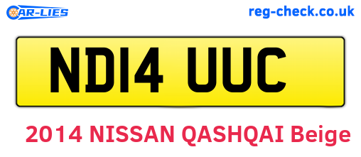 ND14UUC are the vehicle registration plates.