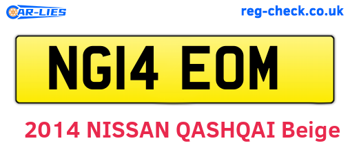 NG14EOM are the vehicle registration plates.
