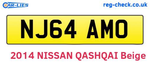 NJ64AMO are the vehicle registration plates.